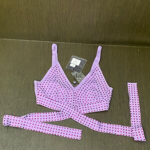 Balboa purple bralette bikini top with rhinestone embellishments Size small